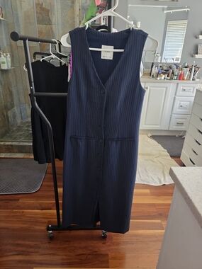 Abercrombie & Fitch Navy Pinstripe Dress